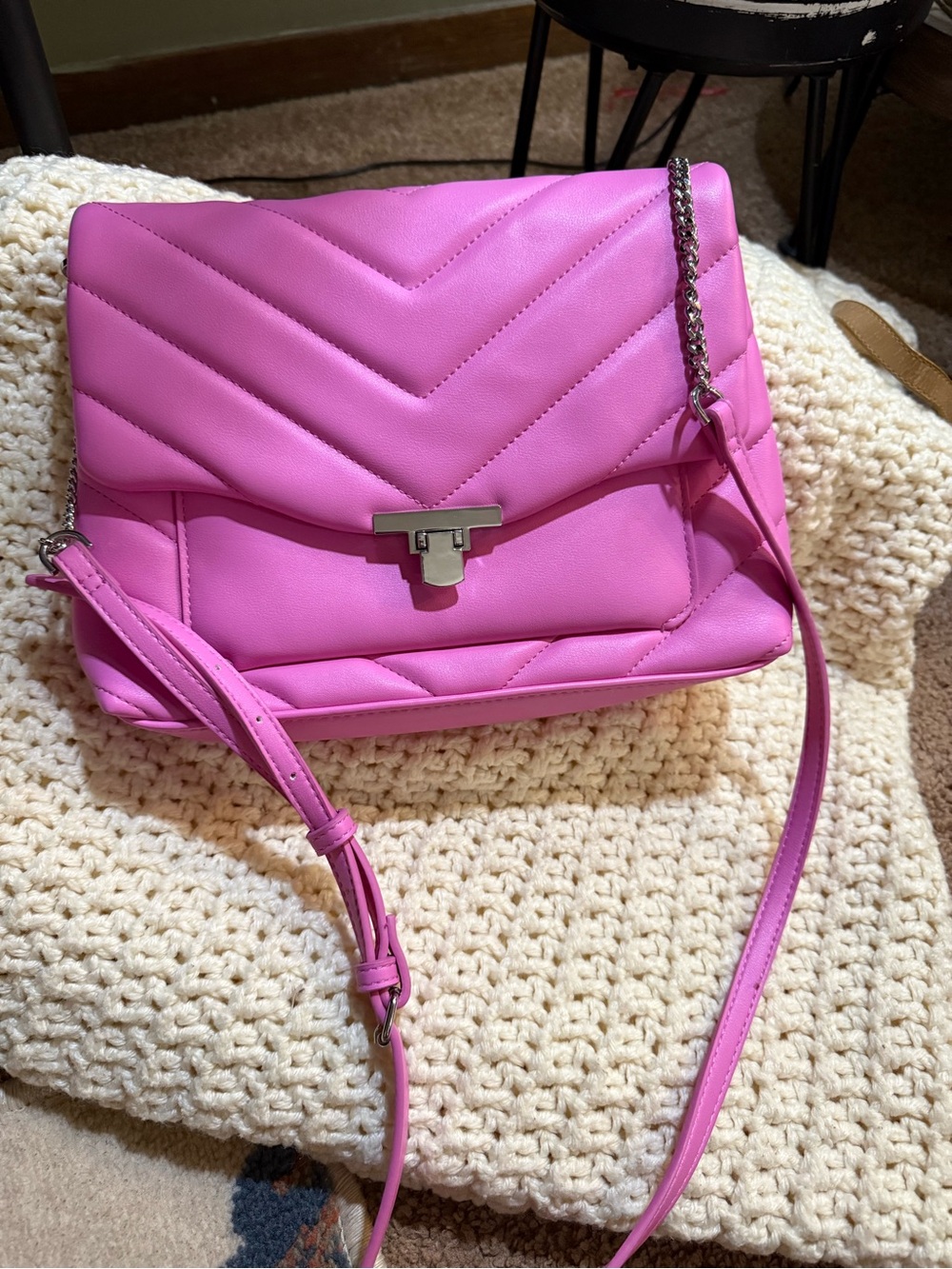 Pink shoulder purse